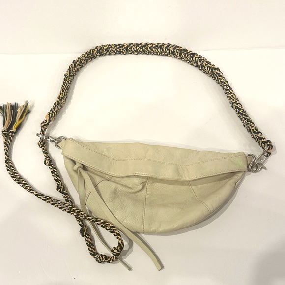 Free People Handbags - Free People Cream Crossbody Bag with Braided Strap